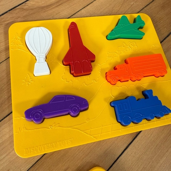 Discovery Toys PLACE & TRACE Stencil Puzzle Set 1990 Complete 3 Trays 18 Objects - Picture 4 of 12